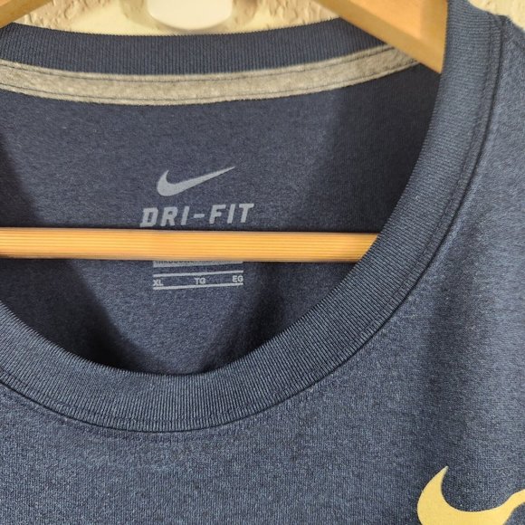 Nike Womens Pitt Panthers Basketball T-Shirt Top Blue Long  Sleeve Dri Fit XL - Picture 6 of 6